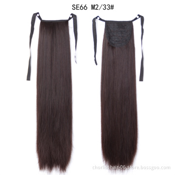 Top Quality Wholesale Price Chorliss 22 Inch Natural Color Long For Girls Synthetic Ponytail In Wrap Around Ponytail Extensions